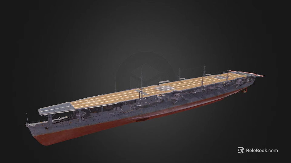 Military Aircraft Carrier Warship With Flight Deck And Naval Weapon Systems 3d model 