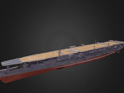 Military Aircraft Carrier Warship With Flight Deck And Naval Weapon Systems 3d model