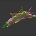 Modern Stealth Fighter Jet Model With Sleek Aerodynamic Design And Dark Finish