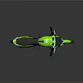 Green Modern Motorcycle With Sleek Body Black Seat And Stylish Wheels Design