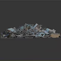 Piled Metal Scraps With Various Irregular Shapes And Metallic Colors