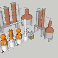 Copper Distillation Equipment With Columns Tanks And Pipes For Industrial Use