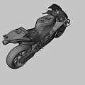 Black Modern Sport Motorcycle With Sleek Aerodynamic Body Design