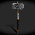 Sledgehammer Hammer Thor Hammer Medieval Hammer Tomahawk Cartoon Warhammer Hand-painted Warhammer Game Warhammer Low Face Number Low Mold Simple Mold Movie and TV Level 3d model