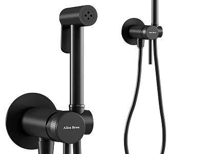 Modern Black Shower Set With Handheld And Overhead Head Design By Aibi Pure 3d model