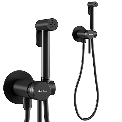 Modern Black Shower Set With Handheld And Overhead Head Design By Aibi Pure 3d model