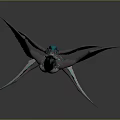 Flying Dragon Like Creature With Green And Black Wings And Scaly Body In Flight