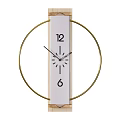 Minimalist Wall Clock With Golden Circular Frame And White Rectangular Face 3d model
