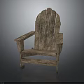 Rustic Solid Wood Outdoor Chair Featuring Natural Wood Grain And Vintage Design