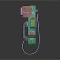Vintage Telephone Booth Exterior With Pink Green Panels Screen And Cable