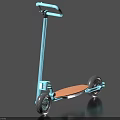 Practical Functional Scooter With Blue Frame Orange Deck Two Wheels And Black Tires 3d model