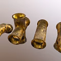 Vintage Brass Pipes with Golden Patina and Textured Surface for Decorative Projects
