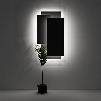 Modern wall lamp end view wall lamp 3d model