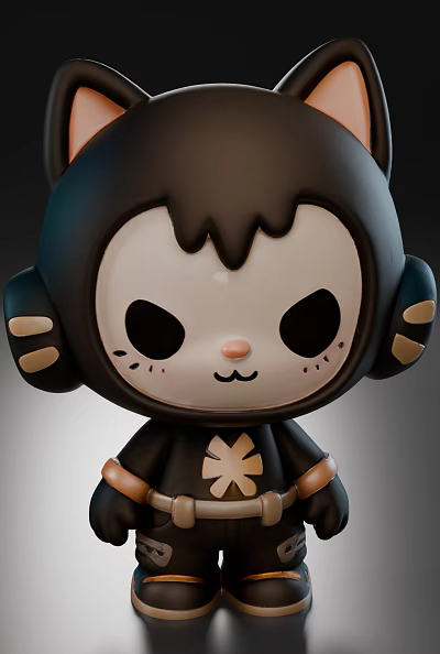 Q version of the cute little doll hand ornaments 3d model