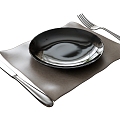 Tableware knife and fork placemat 3d model