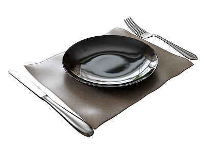 Tableware knife and fork placemat 3d model