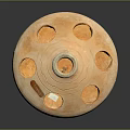 Traditional Handcrafted Orange Terracotta Vessel With Circular Holes And Top Opening