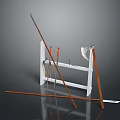 Weapon Rack Cold Weapon Sword Halberd Axe Hook Fork Spear Trident 3d model