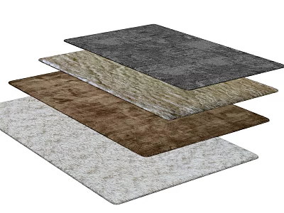 Square Rugs in Neutral Tones for Modern Home Decor and Living Spaces 3d model