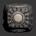 Stylish Metal Decorative Bottle With Leather Accent And Textured Surface