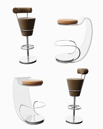 Modern Bar Chair Bar Chair Combination 3d model