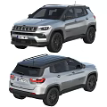 Silver Jeep SUV Front And Rear View 3d model