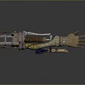 Detailed Game Movie Character Mechanical Arm With Metal Structure Wires And Blue Components