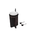 Two Modern Washbasins in Black and Dark Brown Colors with Sleek Design