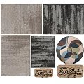 Stylish Square Rugs With Distressed Textured Patterns Gray Black Home Decor Accents