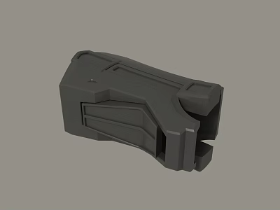 Black 3D Rendered Mechanical Component with Industrial Geometric Structure Design 3d model