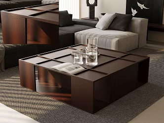 Modern Middle Square Coffee Table 3d model