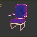 Modern Blue Chair With Armrests White Trim And Metal Legs