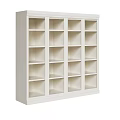 White Modern Bookcase With Open Shelves And Multiple Storage Compartments 3d model