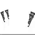 Black Geometric Structural Components With Hollow Triangle And Rectangle Design