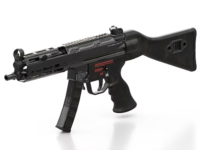 Modern Black Tactical Assault Rifle With Magazine Barrel Grip And Stock 3d model