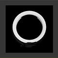 Futuristic Ring Design With Silver Black Metallic Band Blue Glowing Stripe And Circular White Center