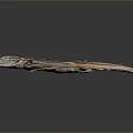 Striped Lizard with Orange Brown Body on Smooth Black Surface and Long Tail