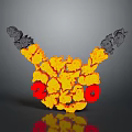Artistic Arrangement Of Game And Movie Characters In V Shape With Yellow Red Black Tones
