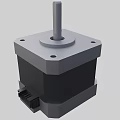 Industrial Stepper Motor With Square Metal Body Central Shaft And Bottom Connector For Automation