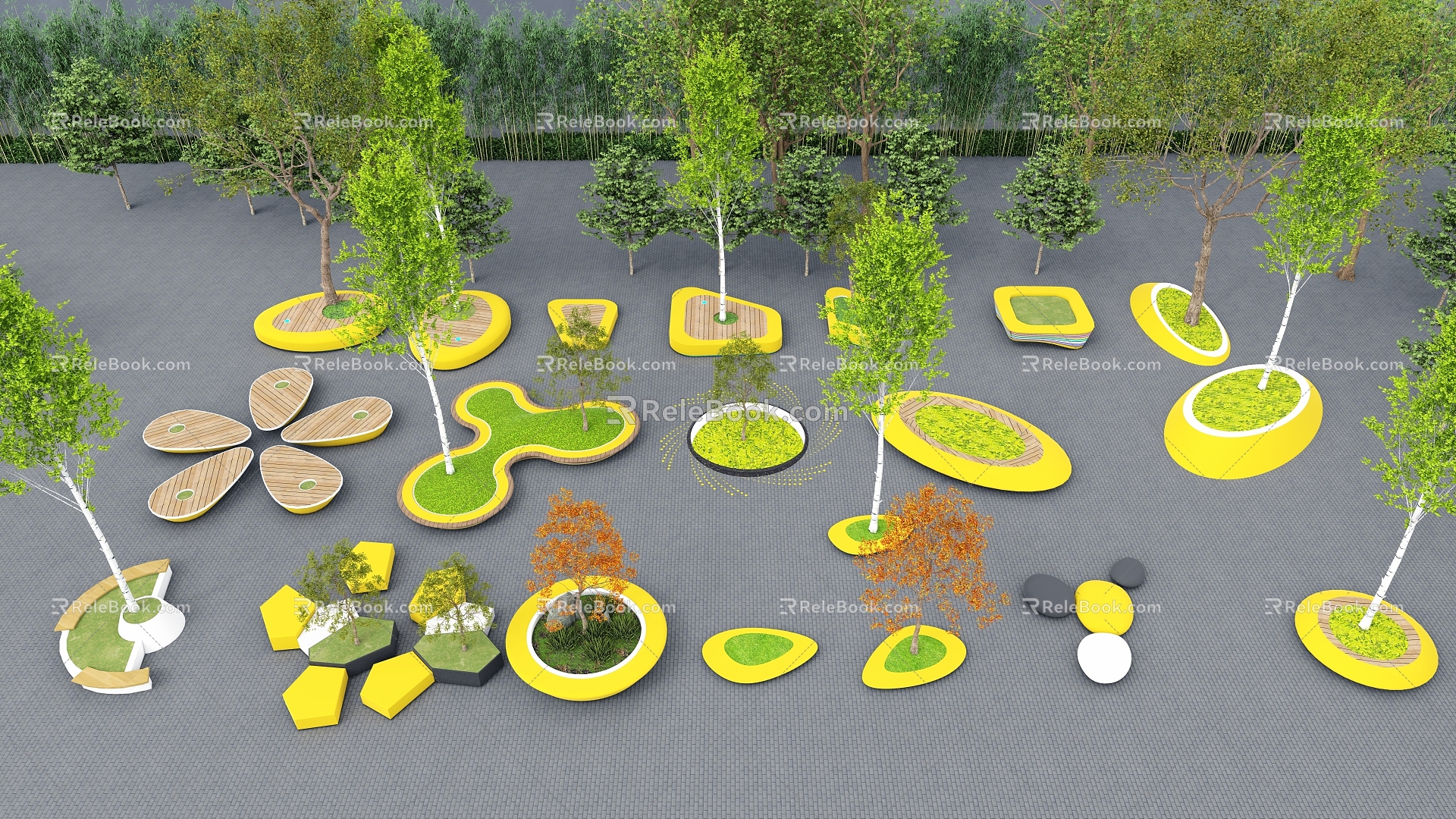 Modern Tree Pond Landscape Tree Pond Landscape Flower Pond Tree Pond Seat Shaped Tree Pond model