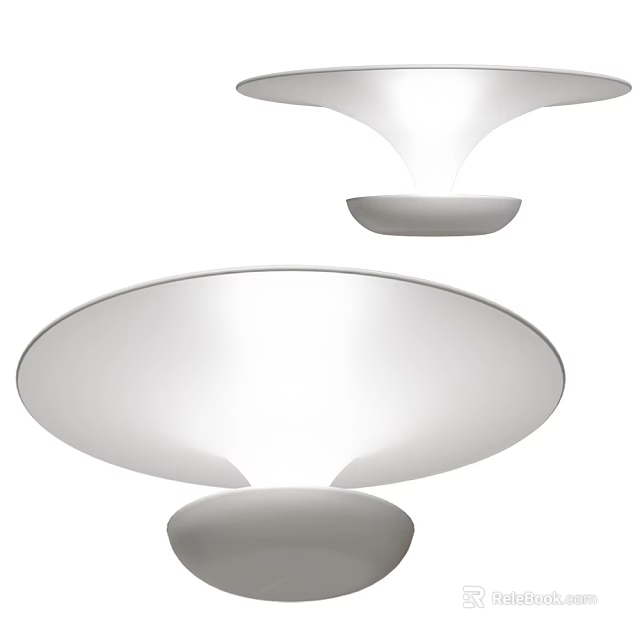 Modern Table Lamp With White Round Lampshade For Minimalist Interior Lighting Design 3d model