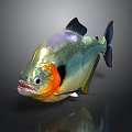 Colorful Metallic Fish With Orange And Black Accents In 3D Render