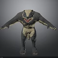 Badger 3D Model Standing With Open Arms Sharp Claws And Open Mouth