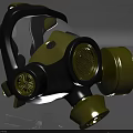 Firefighting Equipment Gas Mask With Black And Yellow Design Transparent Face Shield And Filters