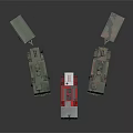 Assorted Model Trucks in Green Red and Camouflage Color Styles