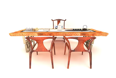 New Chinese Style Desk Chair Dining Table 3d model