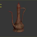 Traditional Copper Teapot with Engraved Patterns Long Spout and Curved Handle Design