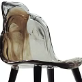 Modern Leisure Chair With Unique Marble Texture And Black Slim Legs Design