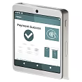 Commercial Payment Terminals with Touchscreen Displaying Payment Success Interface Portable and Countertop Business Devices