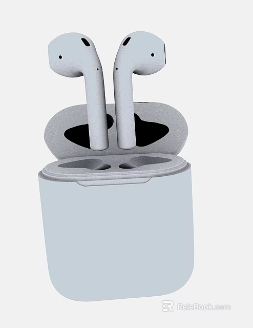 White Wireless Earbuds With Charging Case For Daily Use Electrical Appliances 3d model 